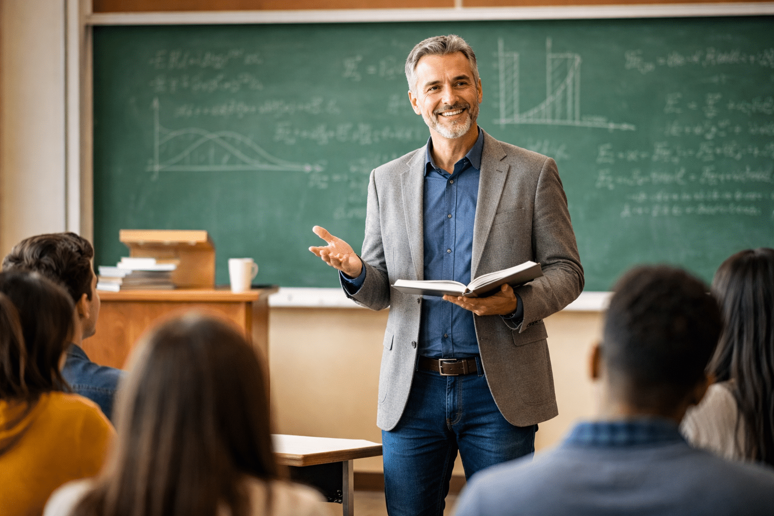 College professor teaching